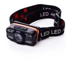 LED čelovka s USB nabíjaním – 4 režimy + červené svetlo