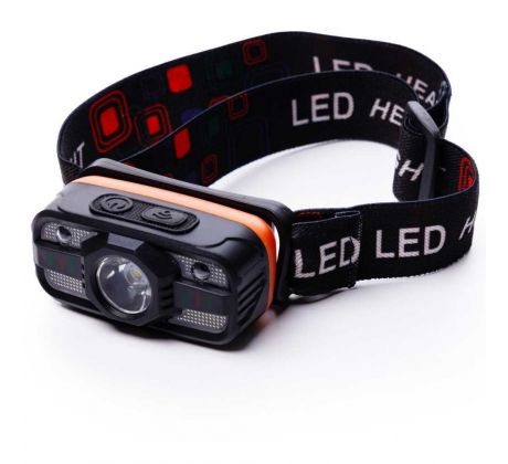 LED čelovka s USB nabíjaním – 4 režimy + červené svetlo