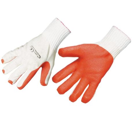 Rukavice bavlna, máčané v latexe, 10"