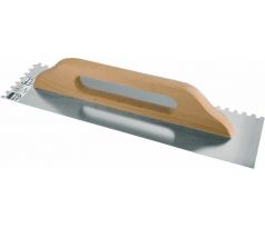 Hladidlo antikorové, drevená rukoväť, 480x130mm, zuby 8x8mm