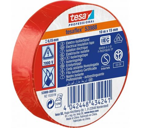 Páska 53988 elektroizolačná červená 15mm x 10m, Tesa