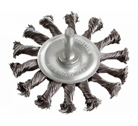 Kartáč radiálny so stopkou vrkočový, Ø75mm, stopka Ø6mm, EXTOL CRAFT