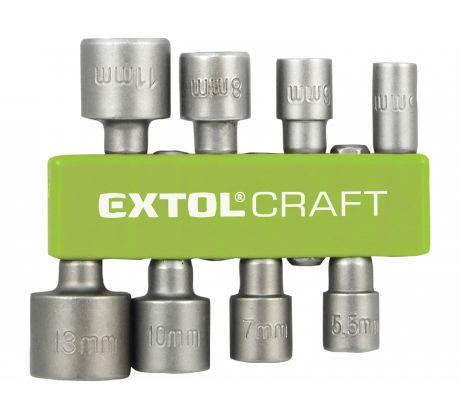 Hlavice nástrčné so 6-hrannou stopkou 1/4“, 8-dielna sada, EXTOL CRAFT