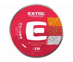 Kotúč rezný diamantový plný, 230mm, EXTOL PREMIUM