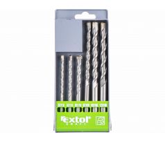 Vrtáky do betónu s valcovou stopkou, 6-dielna sada, Ø5-12mm, SK, EXTOL CRAFT