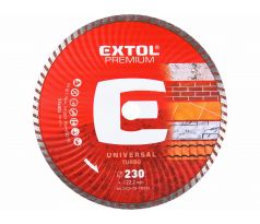 Kotúč rezný diamantový Turbo, 230mm, EXTOL PREMIUM