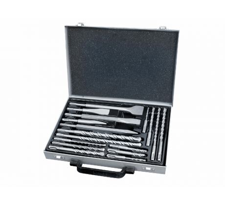 Vrtáky a sekáče do betónu SDS-plus, 17-dielna sada, kovový kufor, EXTOL PREMIUM