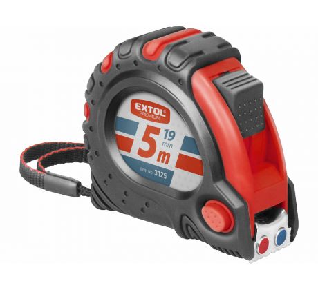 Meter zvinovací, 5m, šírka pásu 19mm, EXTOL PREMIUM