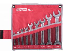 Kľúče vidlicové,  9-dielna sada, 6-32mm, FORTUM