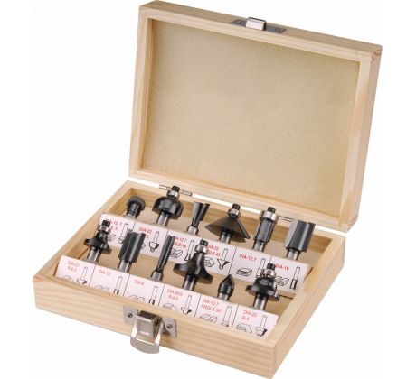 Profilové frézy HSS s SK plátkami, 12-dielna sada, EXTOL CRAFT