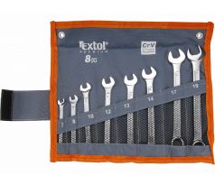 Kľúče očko-vidlicové, 8-dielna sada, 7-19mm, CrV, EXTOL PREMIUM