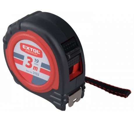 Meter zvinovací, 3m, šírka pásu 19mm, EXTOL PREMIUM