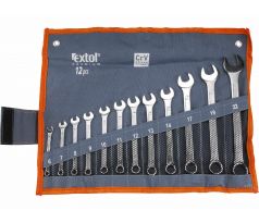 Kľúče očko-vidlicové, 12-dielna sada, 6-22mm, CrV, EXTOL PREMIUM