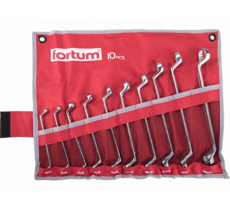 Kľúče očkové , 10-dielna sada, 6-27mm, FORTUM
