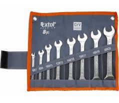 Kľúče vidlicové, 8-dielna sada, 6-22mm, CrV, EXTOL PREMIUM