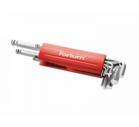 Kľúče imbusové s guľôčkou, 9-dielna sada, FORTUM