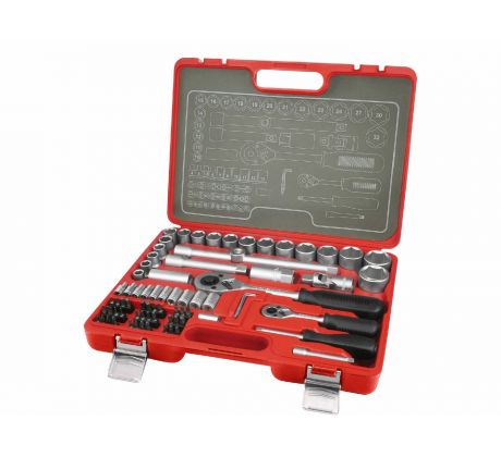 Sada nástrčných a zástrčných kľúčov, 1/4", 1/2", 75ks, EXTOL PREMIUM