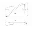Batéria stojanková umývadlová / drezová, rameno 220mm, 35mm, chróm, BALLETTO