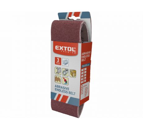 Pás brúsny, korund 3ks, 533x76mm, P100, EXTOL PREMIUM