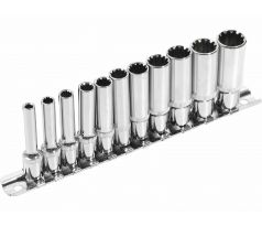 Kľúče nástrčné predĺžené MultiLock, 1/4'', 11ks, 4-13mm, CrV, EXTOL PREMIUM
