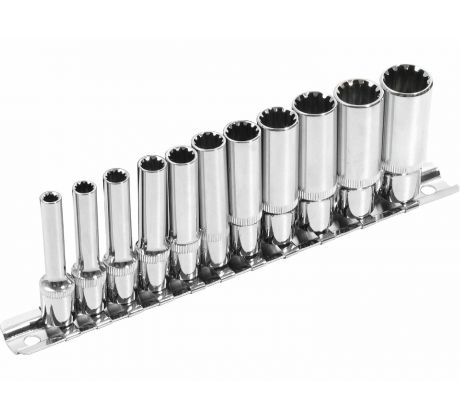 Kľúče nástrčné predĺžené MultiLock, 1/4'', 11ks, 4-13mm, CrV, EXTOL PREMIUM