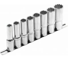 Kľúče nástrčné predĺžené MultiLock, 1/2'', 8ks, 10-22mm, CrV, EXTOL PREMIUM