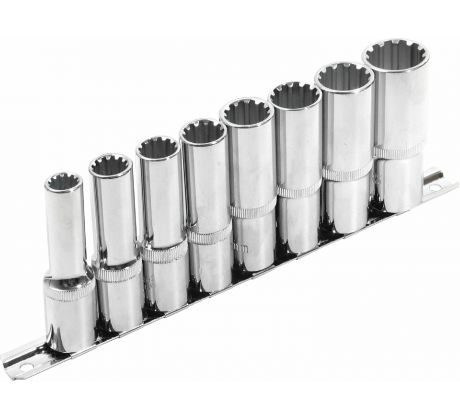 Kľúče nástrčné predĺžené MultiLock, 1/2'', 8ks, 10-22mm, CrV, EXTOL PREMIUM