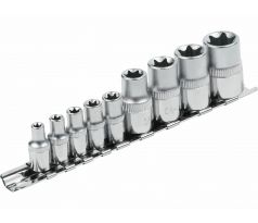 Kľúče nástrčné TORX, 1/4'', 9ks, E5-18, CrV, EXTOL PREMIUM