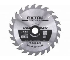 Kotúč pílový s SK plátkami, ø165x2,8x20mm, 24z, EXTOL PREMIUM