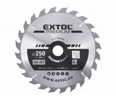 Kotúč pílový s SK plátkami, Ø250x3,2x30mm, 24z, EXTOL PREMIUM