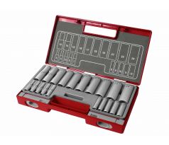 Sada predĺžených nástrčných kľúčov, 1/4", 1/2", 20ks, FORTUM
