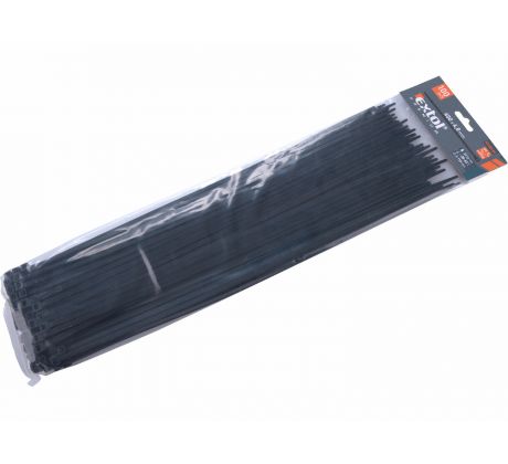 Pásky sťahovacie čierne, 4,8x400mm, 100ks, pr105mm, 22kg, nylon PA66, EXTOL PREMIUM