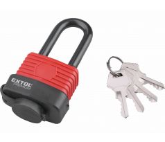 Zámok visací vodeodolný poplastovaný predĺžený, 4 kľúče, 40mm, EXTOL PREMIUM