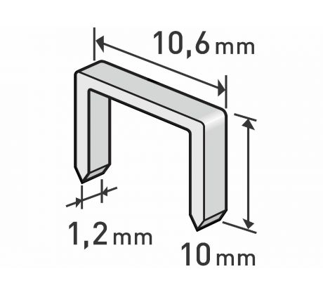 Spony do sponkovacej pištole 10mm, 10,6x1,2mm, 1000ks, EXTOL PREMIUM