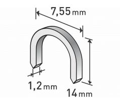 Spony oblé do sponkovacej pištole 14mm, 7,55x1,2mm, 1000ks, EXTOL PREMIUM