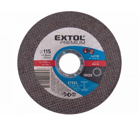 Kotúč rezný na oceľ a antikoro, 115x1,0mm, EXTOL PREMIUM