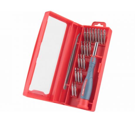 Skrutkovač na bity hodinársky, magnetický, 22-dielna sada, CrV, EXTOL PREMIUM