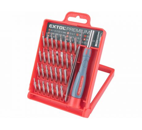Skrutkovač na bity hodinársky, magnetický, 32-dielna sada, EXTOL PREMIUM