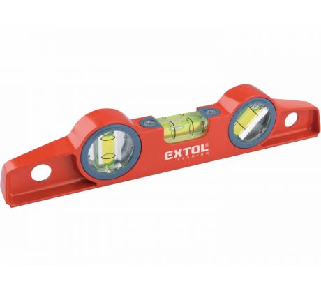 Vodováha hliníková, 3 libely, magnetická Torpedo, 250mm, frézovaná, EXTOL PREMIUM