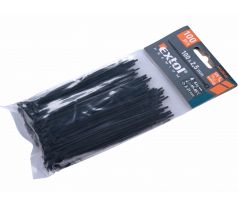 Pásky sťahovacie čierne, 2,5x100mm, 100ks, Ø22mm, 8kg, nylon PA66, EXTOL PREMIUM