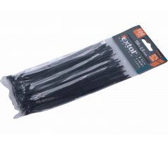 Pásky sťahovacie čierne, 2,5x150mm, 100ks, Ø35mm, 8kg, nylon PA66, EXTOL PREMIUM
