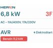 Elektrocentrála benzínová Industrial 3F, 6,8kW/5,5kW, podvozok, HERON