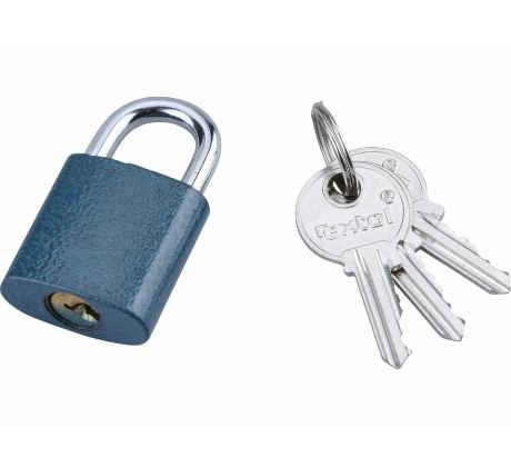 Zámok visací liatinový modrý, 3 kľúče, 25mm, EXTOL CRAFT