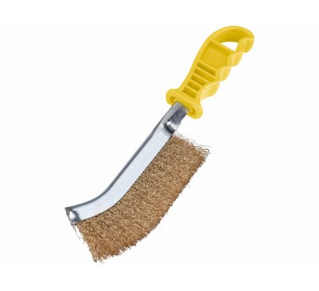 Kefa ručná oceľová pomosadzená, kútová, 240mm, plastová rukoväť, EXTOL CRAFT