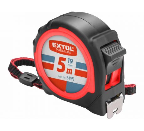 Meter zvinovací, 5m, šírka pásu 19mm, EXTOL PREMIUM