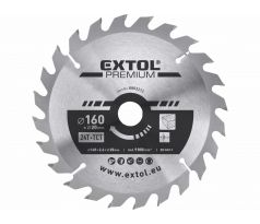 Kotúč pílový s SK plátkami, ø160x2,8x20mm, 24z, EXTOL PREMIUM