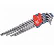 Kľúče Torx s dierkou predĺžené, 9-dielna sada, T10-50, Cr-V, EXTOL PREMIUM