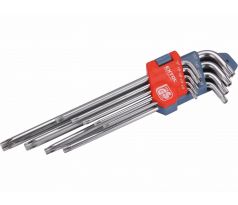 Kľúče Torx s dierkou predĺžené, 9-dielna sada, T10-50, Cr-V, EXTOL PREMIUM
