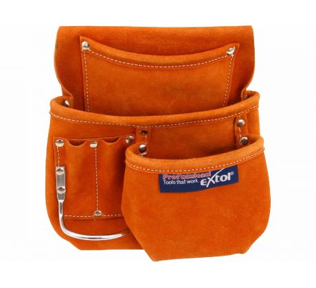 Vrecko na náradie, jednodielne, 6 vreciek, na opasok, kožené, EXTOL PREMIUM