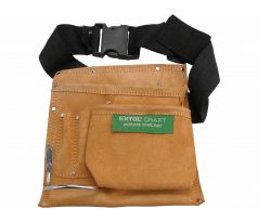 Vrecko na náradie, jednodielne, 5 vreciek, plastová spona, s opaskom, kožené, EXTOL CRAFT